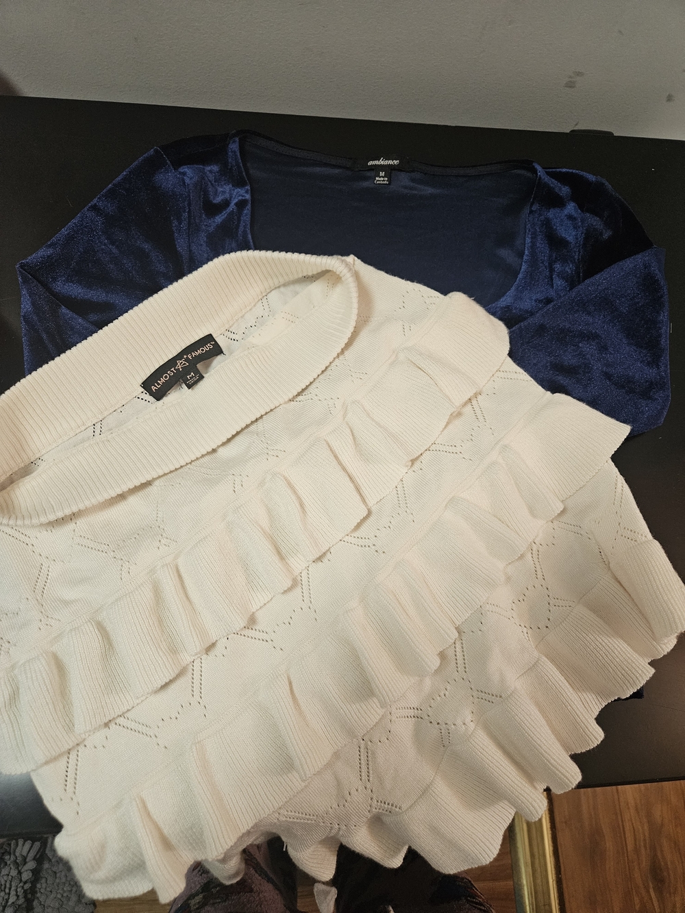 Almost Famous Cream Ruffle Knit Sweater - Women's